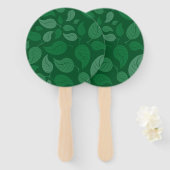 Éventail Feuilles verts (Devant et derrière)