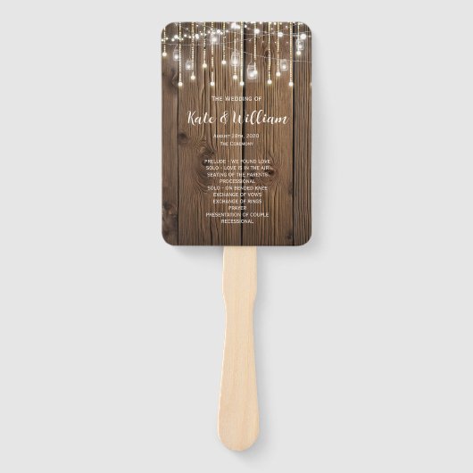 Éventail Feux de chaîne de Mariage campagnard RUSTIQUE (Devant)