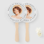 Éventail Fière de notre Graduate 20XX Modern Graduation Pho (Devant et derrière)