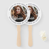 Éventail Fière de notre Graduate 20XX Simple Graduation Pho (Devant et derrière)