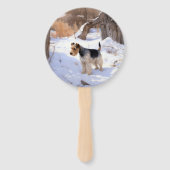 Éventail Fil Fox Terrier Laisser neiger Noël (Devant)