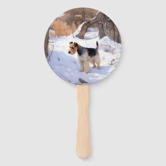 Éventail Fil Fox Terrier Laisser neiger Noël (Devant)