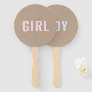 Éventail Fille ou garçon ?   Jeu de Baby shower Rustique Kr