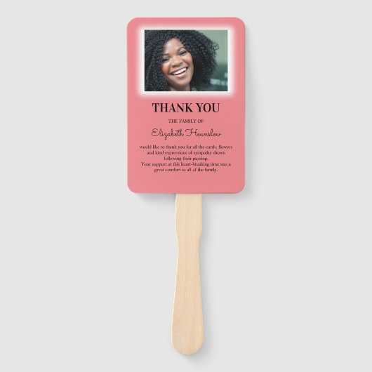 Éventail Fille Personnalisée Photo Funéraire Merci Favor (Devant)