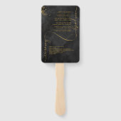 Éventail Fine Lines Gold Abstrait Mariage V1 Black ID867 (Dos)