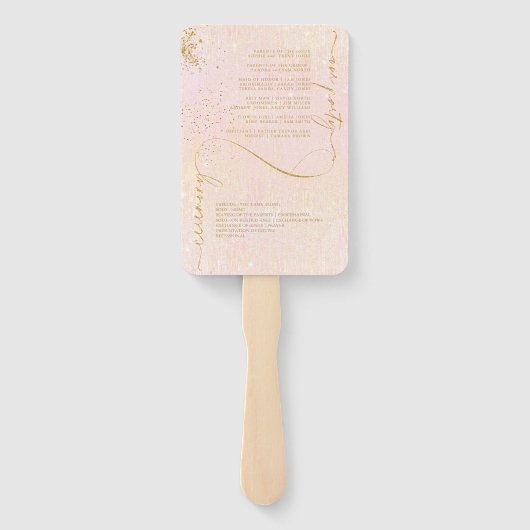 Éventail Fine Lines Gold Abstrait Mariage V1 Blush ID867 (Dos)