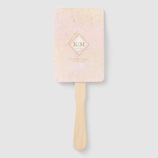 Éventail Fine Lines Gold Abstrait Mariage V1 Blush ID867 (Devant)