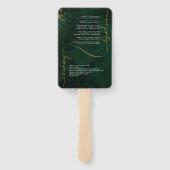 Éventail Fine Lines Gold Abstrait Mariage V1 Emerald ID867 (Dos)