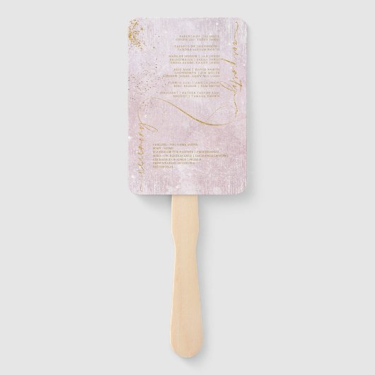 Éventail Fine Lines Gold Abstrait Mariage V1 Mauve ID867 (Dos)