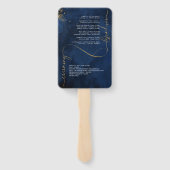 Éventail Fine Lines Gold Abstrait Mariage V1 Navy ID867 (Dos)