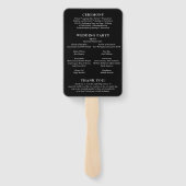 Éventail Fiona Black Bold Monogramme Mariage moderne (Dos)