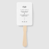 Éventail Fiona Noir et Blanc Gras Monogramme Mariage modern (Devant)