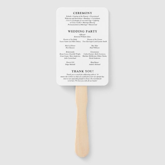 Éventail Fiona Photo Bold Monogramme Mariage moderne (Dos)