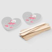 Éventail Flamant rose Love coeur du ventilateur (Non-assemblé)