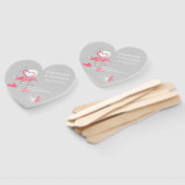 Éventail Flamant rose Love Names Dates du coeur du ventilat (Non-assemblé)