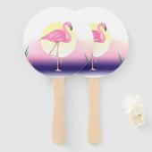 Éventail Flamant rose rose (Devant et derrière)