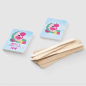 Éventail Flamant rose rose avec pastèque et ananas (Non-assemblé)
