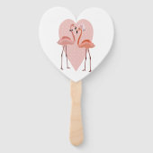 Éventail Flamant rose rose chic amour coeur (Dos)