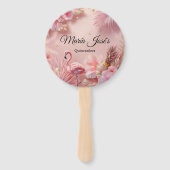 Éventail Flamant rose tropical Quinceañera, coutume (Dos)