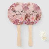 Éventail Flamant rose tropical Quinceañera, coutume (Devant et derrière)