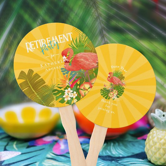 Éventail Flamingo Retirement Yellow Orange Cooler