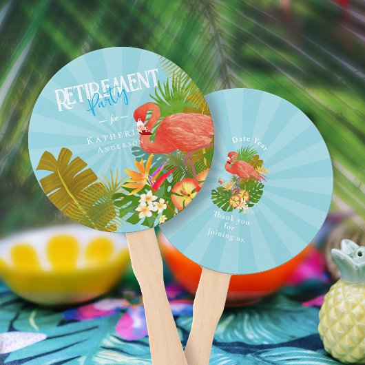 Éventail Flamingo Retraite Bleu