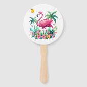 Éventail Flamingo rose tropicale/Floride (Devant)