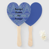 Éventail Flèches douces Bleu Beaux moments (Devant et derrière)