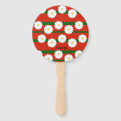 Éventail Fleur blanche Fleur rouge Joyeux Noël (Devant)