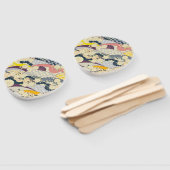 Éventail Fleur de cerisier japonais Floral Rouge Blanc (Non-assemblé)