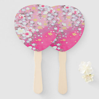 Éventail Fleur de cerisier japonais rose blanc