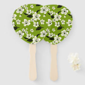 ÉVENTAIL FLEUR DE CERISIER - SAKURA (THÉ VERT MATCHA) (Devant et derrière)
