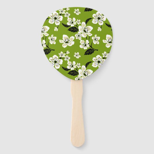 ÉVENTAIL FLEUR DE CERISIER - SAKURA (THÉ VERT MATCHA) (Devant)