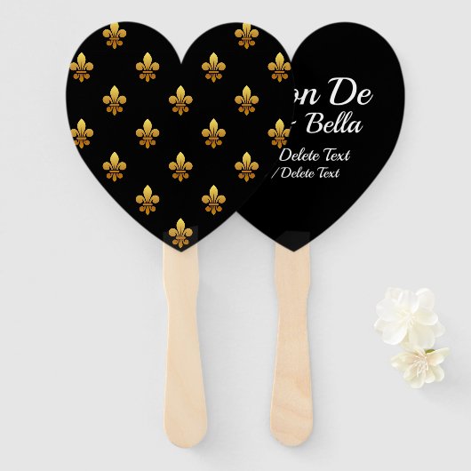 Éventail Fleur de Lis Fan customisé (Devant et derrière)