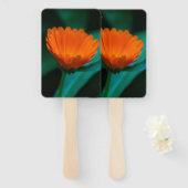 Éventail Fleur de marguerite orange (Devant et derrière)