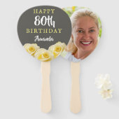 Éventail Fleur de rose jaune Floral 80e anniversaire Photo (Devant et derrière)
