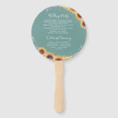 Éventail Fleur de soleil printanière | Programme de mariage (Dos)