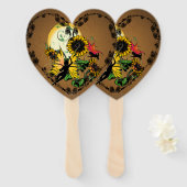 Éventail Fleur de tournesol (Devant et derrière)