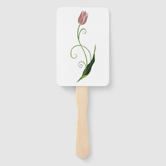 Éventail Fleur de tulipe rose (Dos)