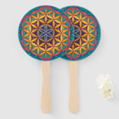 Éventail Fleur de vie Mandala (Devant et derrière)