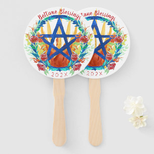 Éventail Fleur d'été de Beltane Pentacle Wicca Sabbat