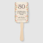 Éventail Fleur élégante 80 ans Fête Florale 80e anniversair (Devant)