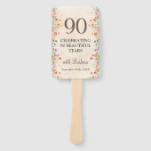 Éventail Fleur élégante 90 ans Fête Florale 90e anniversair (Devant)