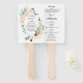 Éventail Fleur Jolie Aquarelle Floral Programme de mariage (Devant et derrière)