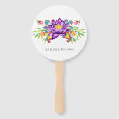 Éventail Fleur Lotus indienne d'aquarelle (Devant)