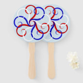 Éventail Fleur Patriotique (Devant et derrière)