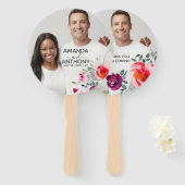 Éventail Fleur photo personnalisée et ventilateur de main d (Devant et derrière)