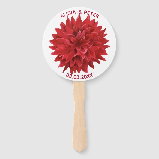 Éventail Fleur rouge (Devant)