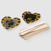 Éventail Fleur rustique élégant photo mariage faveur (Non-assemblé)