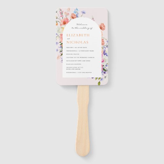 Éventail Fleur sauvage Boho | Programme de mariage floral (Devant)